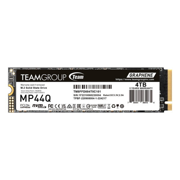 TEAM GROUP MP44Q 4TB M.2 PCIE GEN4 X4 NVME SSD R/W 7400/6500 MB/s