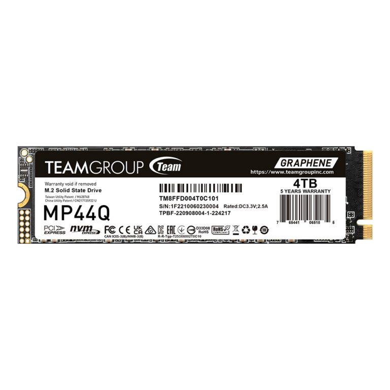 TEAM GROUP MP44Q 4TB M.2 PCIE GEN4 X4 NVME SSD R/W 7400/6500 MB/s
