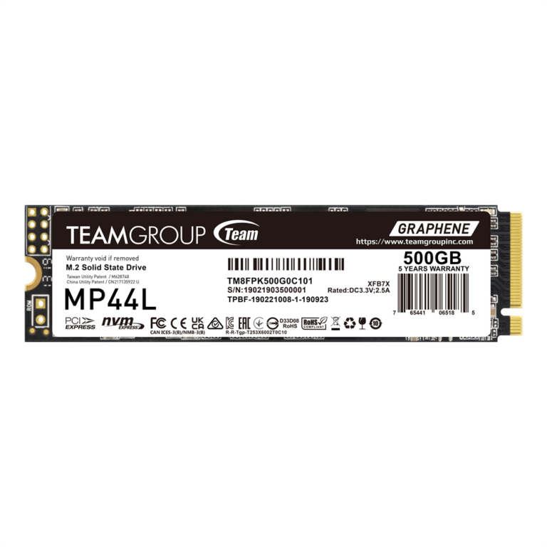 TEAMGROUP MP44L M.2-2280 PCI-E Gen4x4 500GB SSD (R 5,000/ W 2,500)