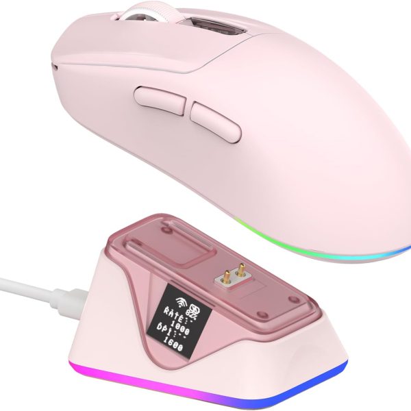 Wireless Gaming Mouse with RGB Dock by EPOMAKER
