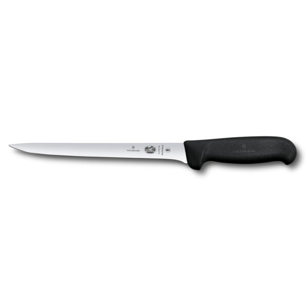 Victorinox Fibrox Flexible Filleting Knife Narrow Curved Black 20cm