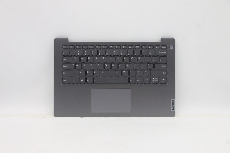 Original Lenovo Keyboard with Upper Cover (Palmrest), English, Arctic Grey, Backlight, Non_Fingerprint