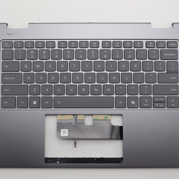 Original Lenovo Keyboard with Upper Cover (Palmrest), English, Luna Grey, Non_FingerPrint, Puresight Logo