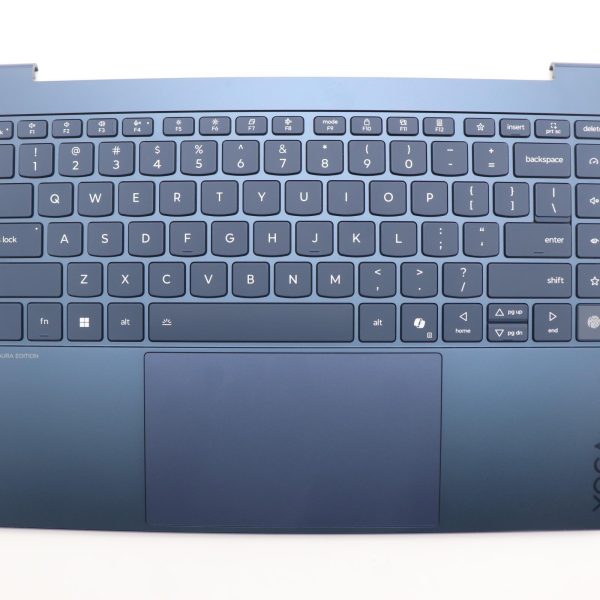 Original Lenovo Keyboard with Upper Cover (Palmrest), English, Cosmic Blue, Non_Puresight Logo, Screw