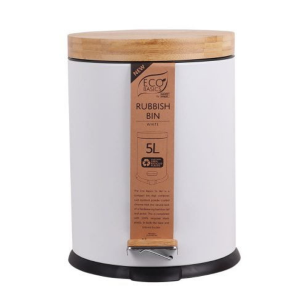 White Magic Eco Basics Rubbish Bin 5L White