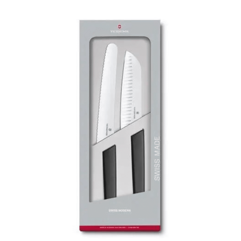 Victorinox Swiss Modern Pastry and Santoku Knife Set Black