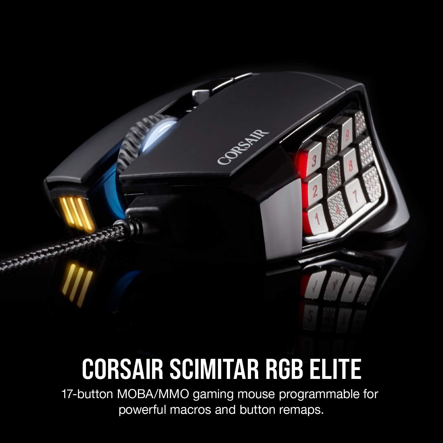 CORSAIR Scimitar RGB Elite Wired MOBA/MMO Gaming Mouse – Black - Image 2