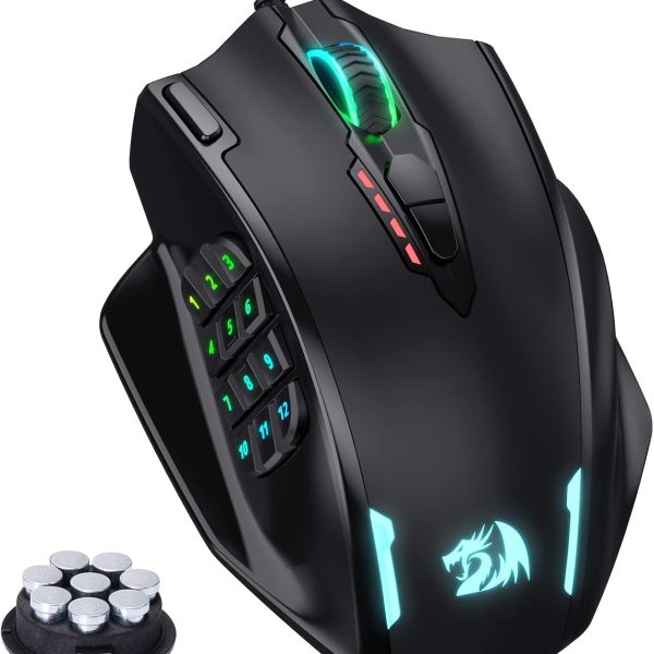 Redragon M908 Impact MMO Gaming Mouse, Wired RGB Mouse with 12