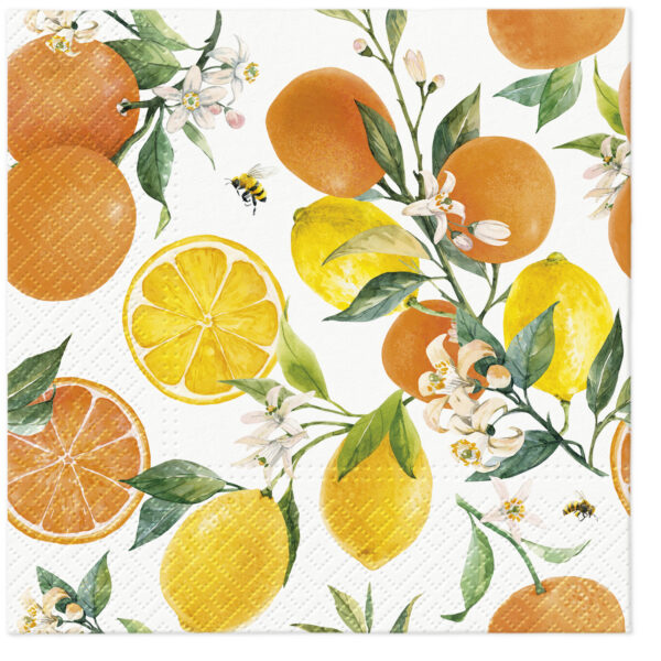 PAW Decor Lunch Napkin Citrus With Bees