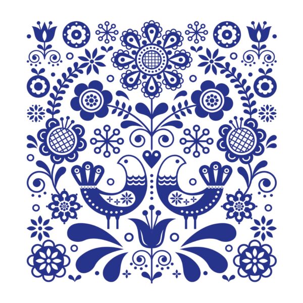 PAW Decor Lunch Napkin Folk Stamp