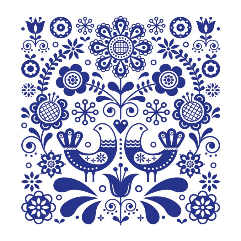 PAW Decor Lunch Napkin Folk Stamp