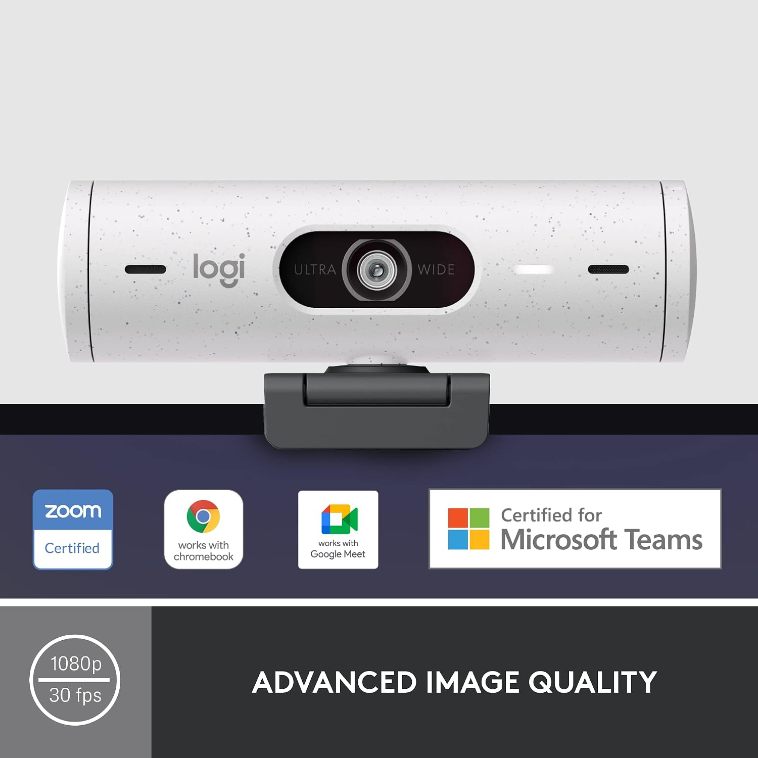 Logitech Brio 500 Full HD Webcam in Off White - Image 2