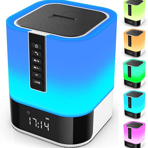 5-in-1 Bluetooth Speaker with Alarm Clock and Lamp