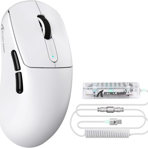 ATTACK SHARK V5 Ultra-Light Wireless Gaming Mouse - White