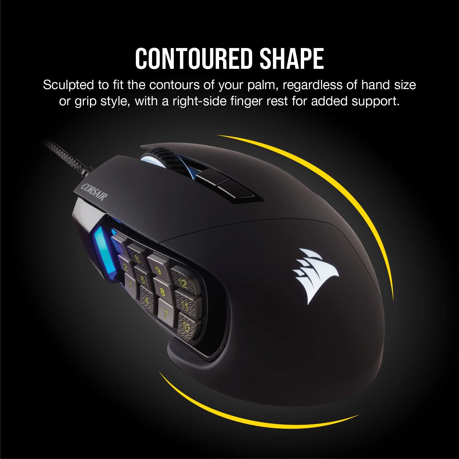 CORSAIR Scimitar RGB Elite Wired MOBA/MMO Gaming Mouse – Black - Image 13