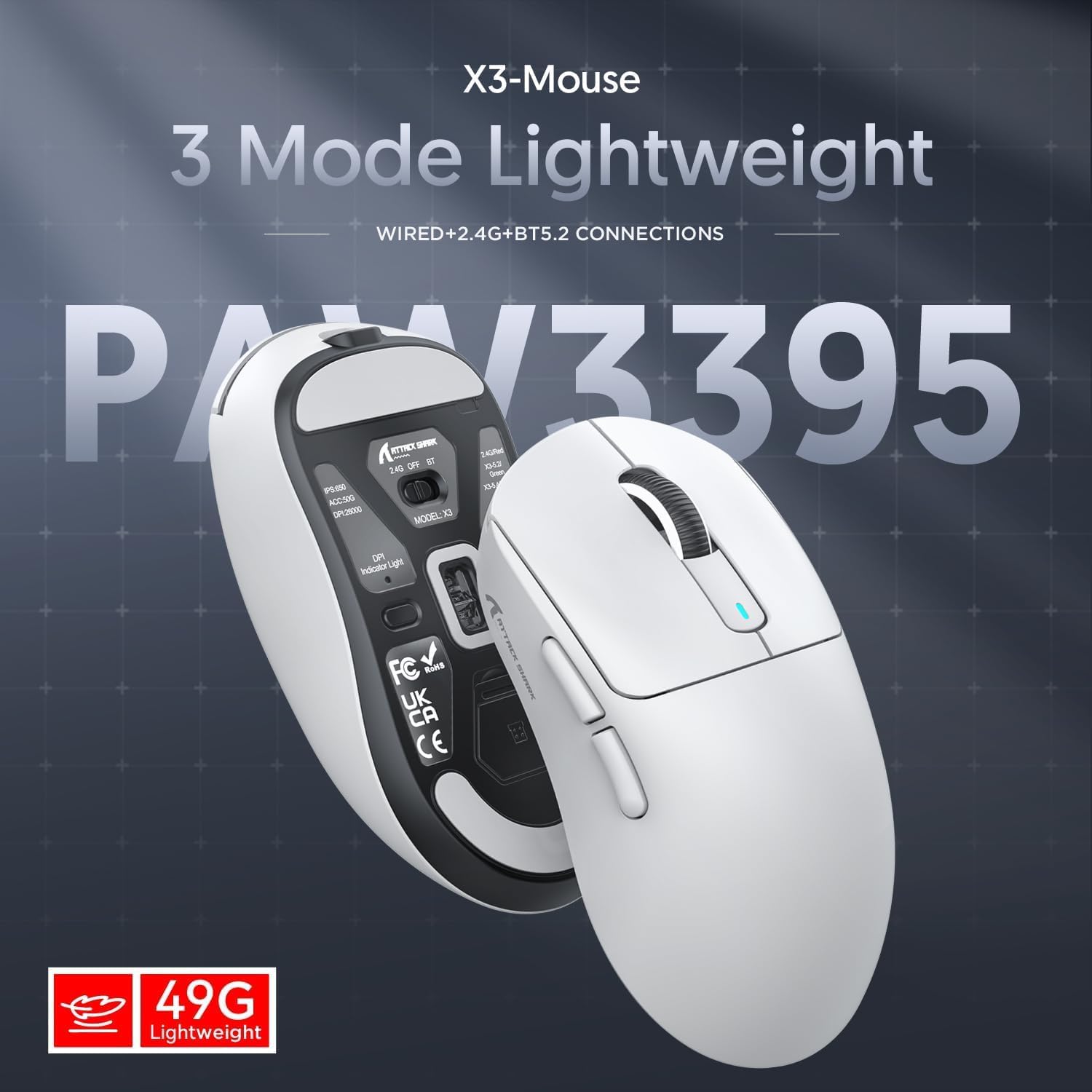 ATTACK SHARK X3 Ultra-Light Gaming Mouse With PixArt PAW3395 Sensor - Image 6