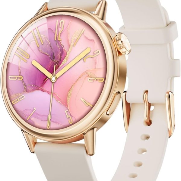 TOOBUR 37mm Petite AMOLED Smart Watch for Women Small Wrist
