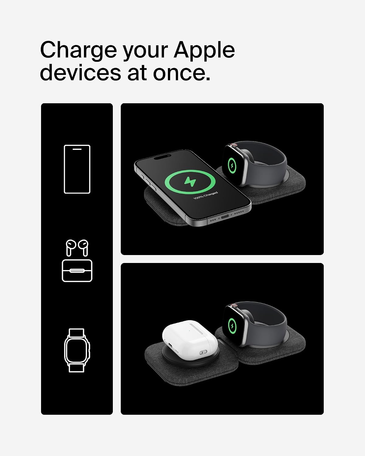 Belkin 2-in-1 Magnetic Charging Travel Pad for iPhone and Apple Watch - Image 5