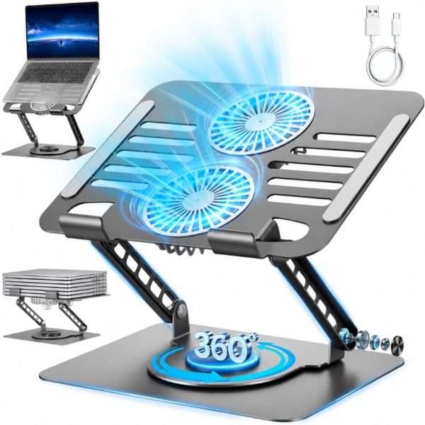 Heavy Duty Aluminum Laptop Stand with 360° Rotation