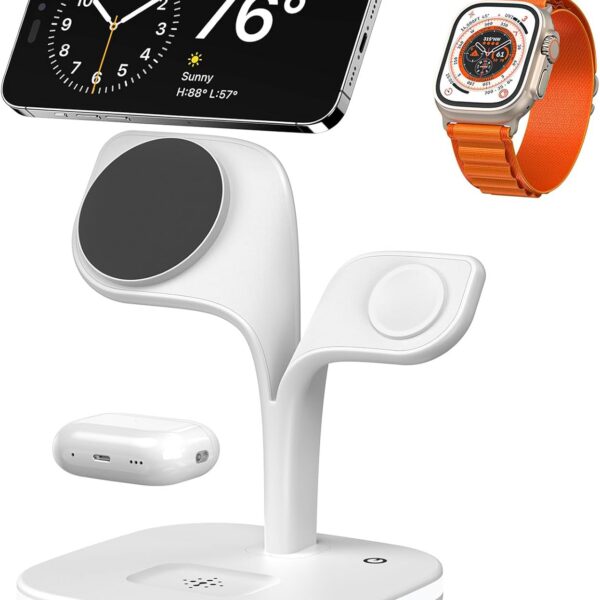 EXW 3 in 1 Magnetic Wireless Charging Station with Night-Light