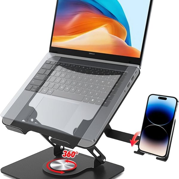 ZAOZAOLLND 360° Rotating Laptop Stand with Phone Bracket