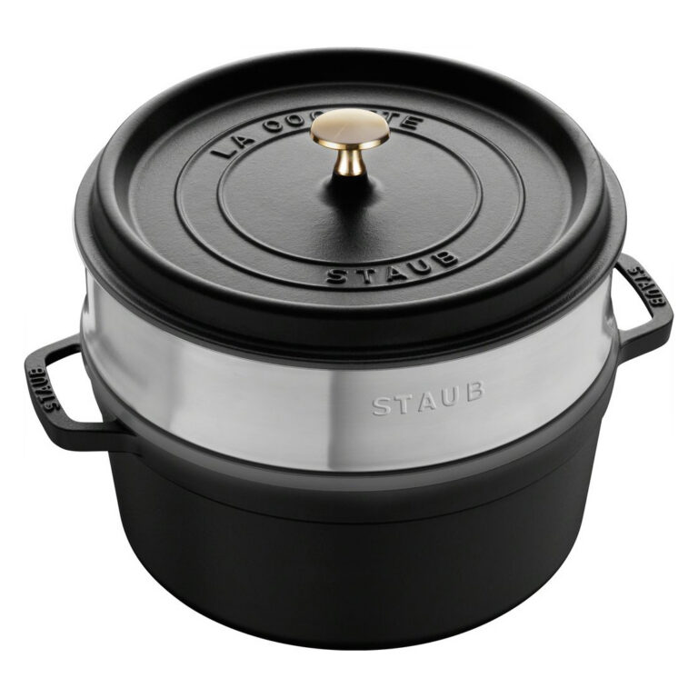 Staub Cast Iron Cocotte Round with Steamer Black 26cm