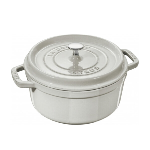 Staub Cast Iron Cocotte Round White Truffle (2 Sizes)