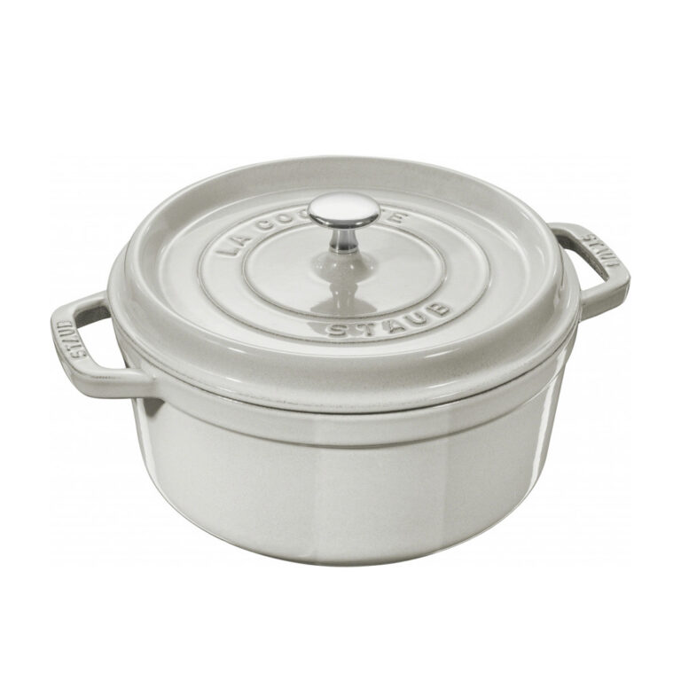 Staub Cast Iron Cocotte Round White Truffle (2 Sizes)
