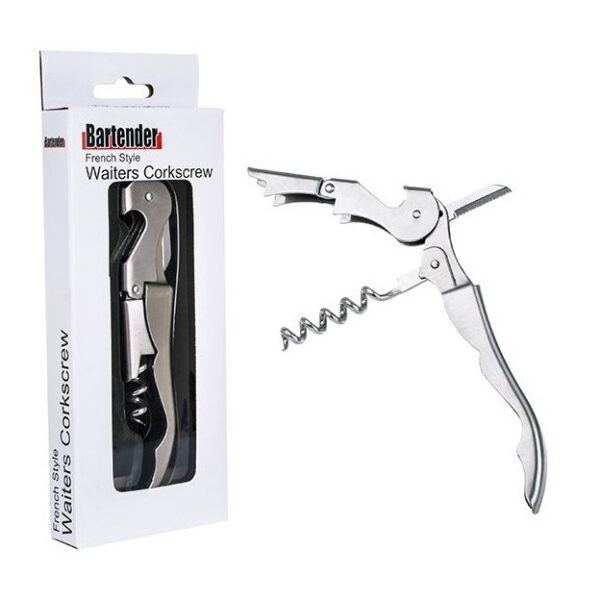 Bartender French Style Stainless Steel Waiters Corkscrew