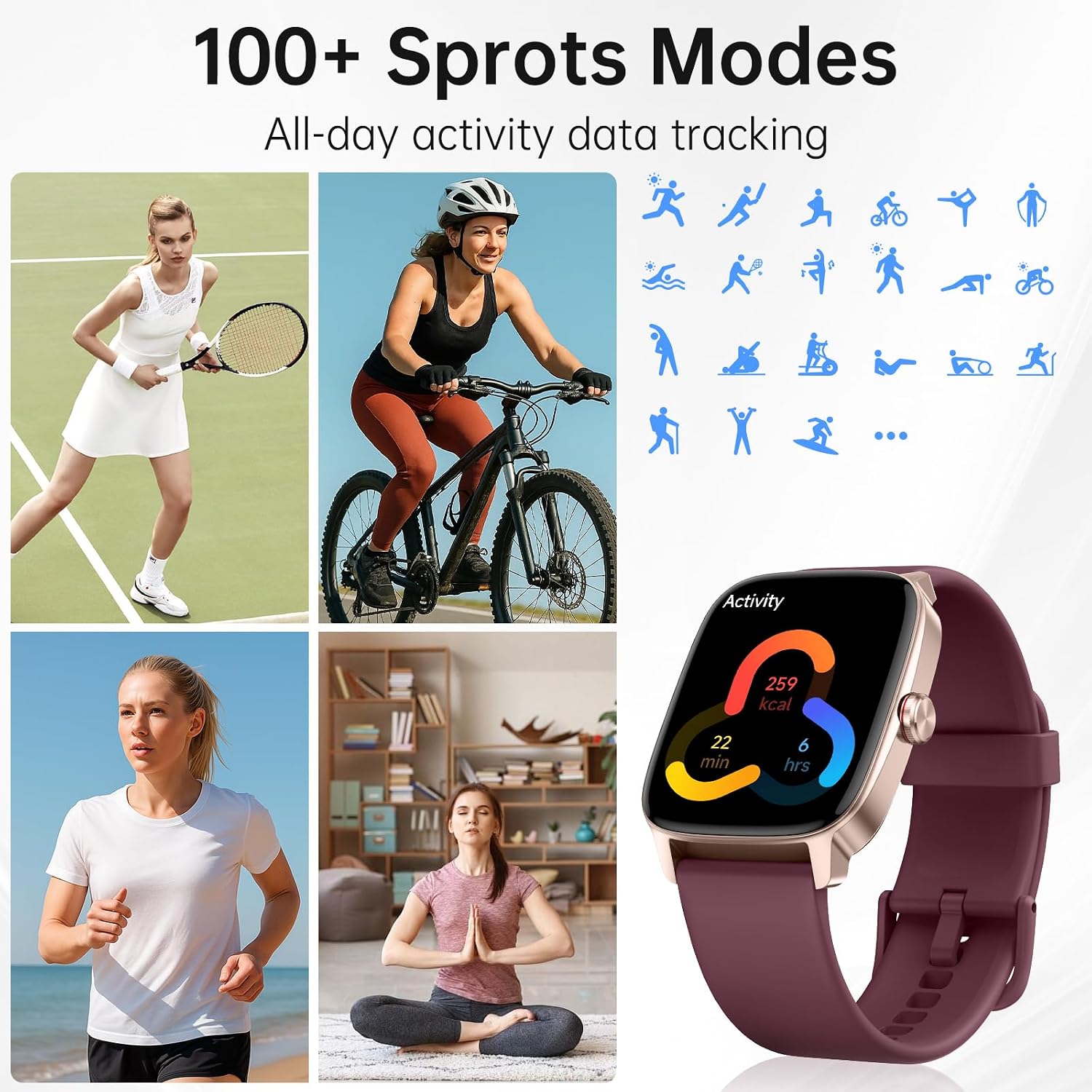 KIBFLE Smart Watch with Bluetooth Calling and AI Voice - Image 5