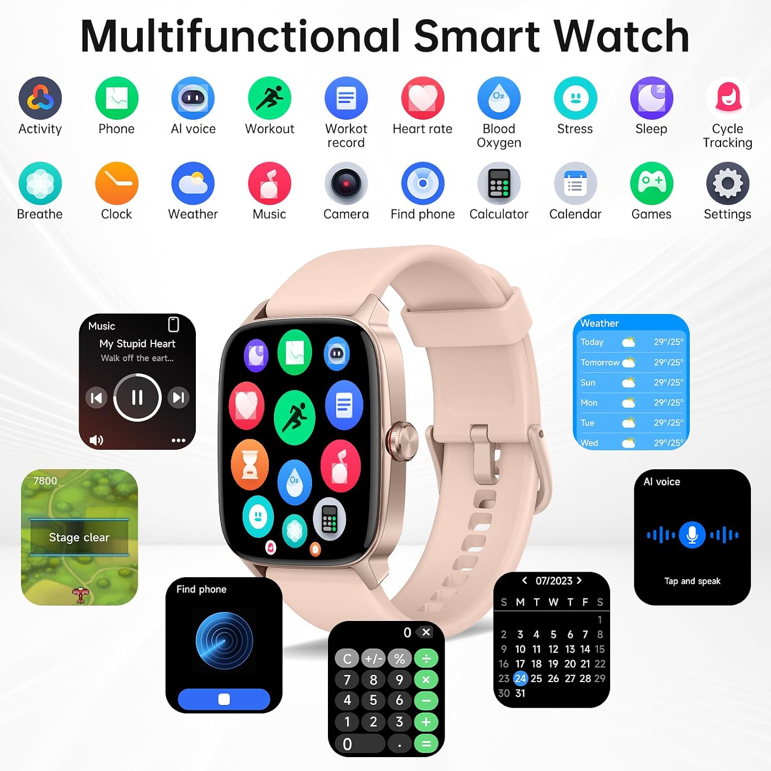 KIBFLE Smart Watch with AI Voice & Bluetooth Calling - Image 5