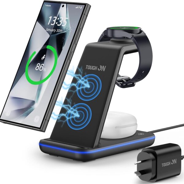 3-in-1 Wireless Charging Station for Samsung Devices by TOUGH ON