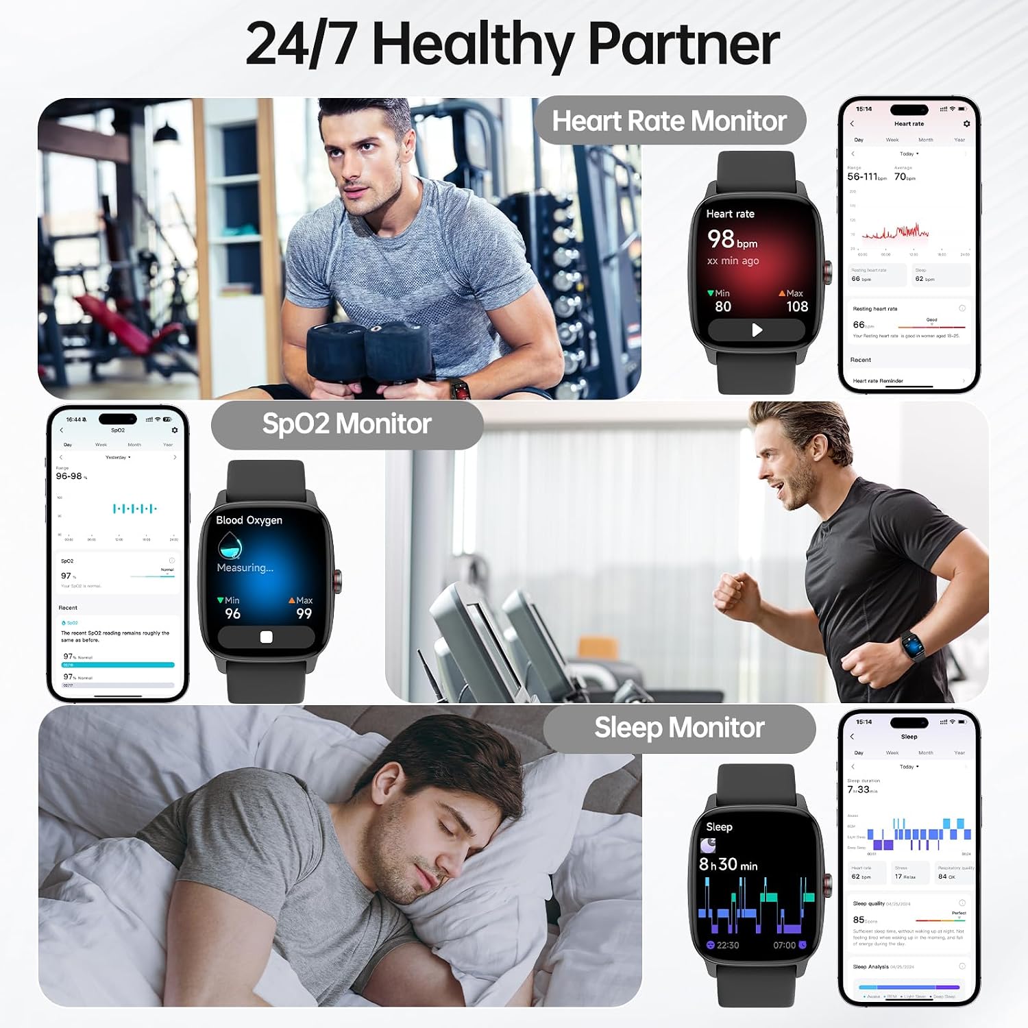 KIBFLE Smart Watch with Bluetooth Call and AI Voice Assistant - Image 5