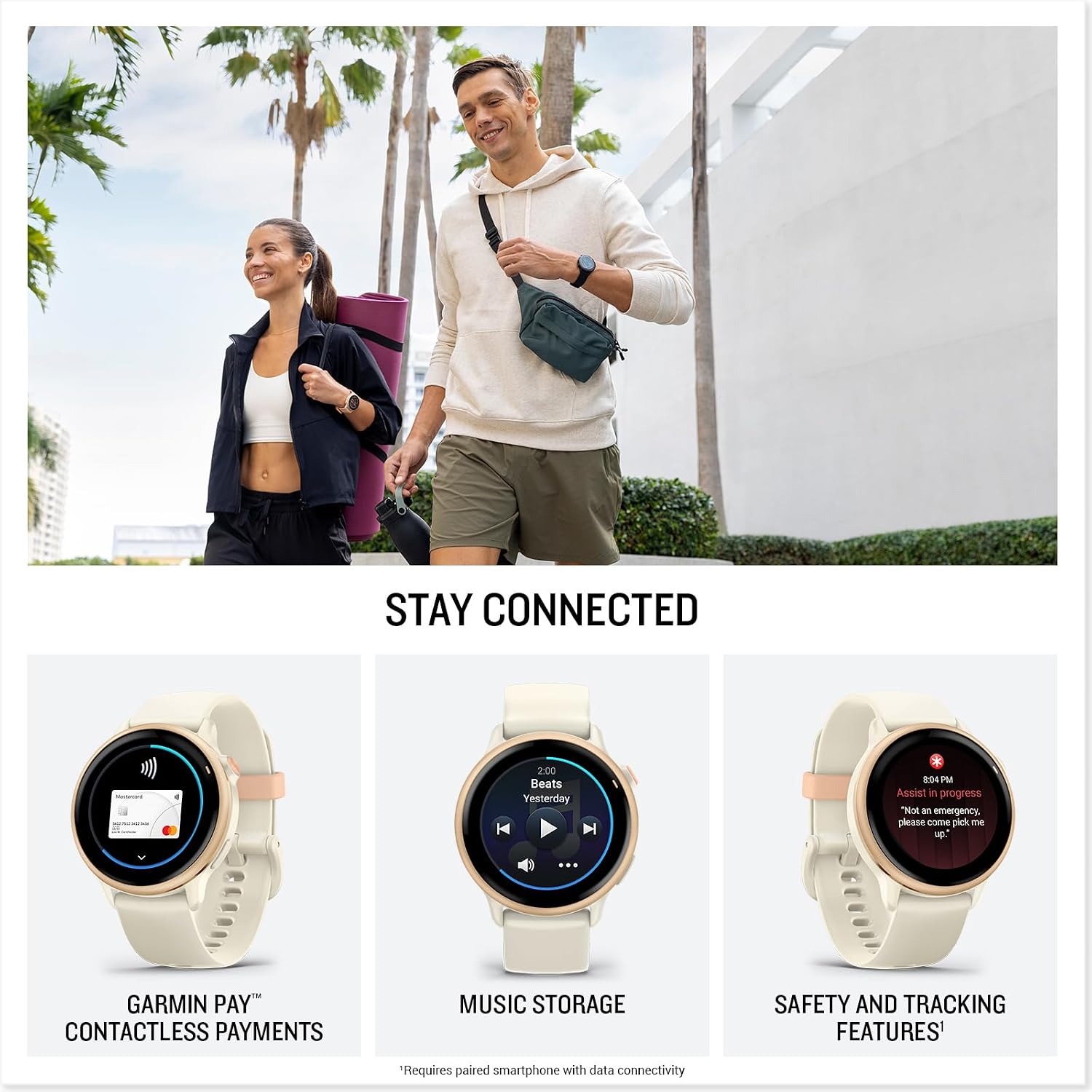 Garmin GPS Smartwatch in Metallic Pink Dawn - Image 4
