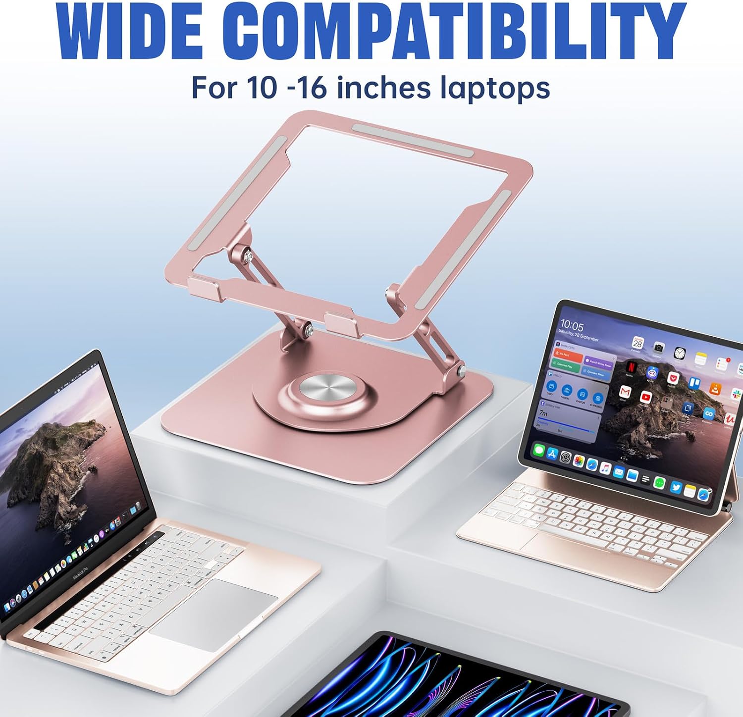 Adjustable Laptop Stand with 360° Rotating Base - Image 5
