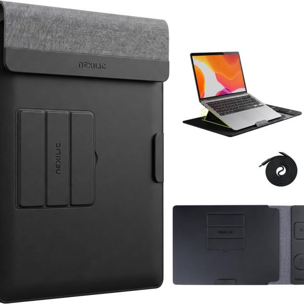 NEO'N 14" Black Multifunctional Laptop Sleeve with Wireless