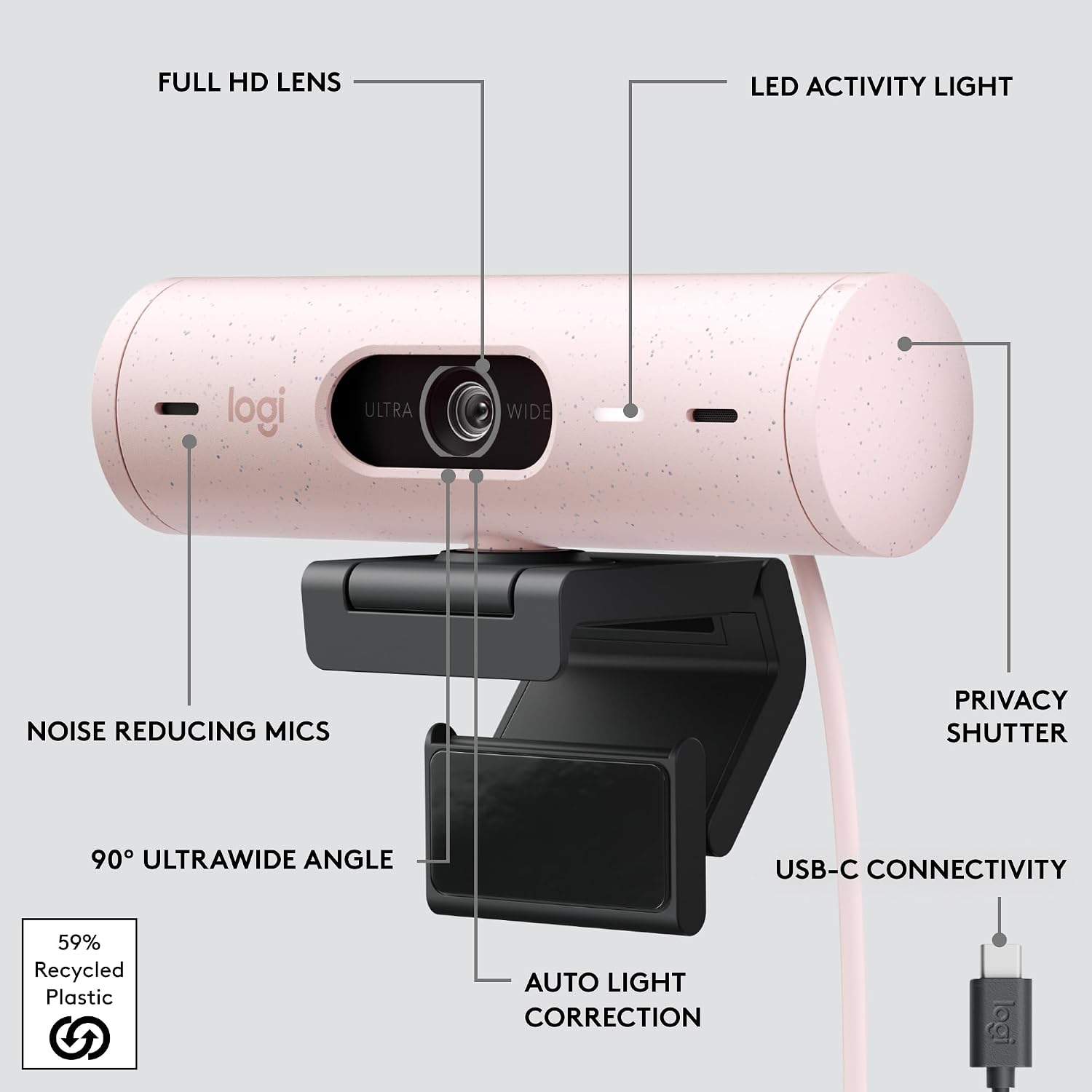 Logitech Brio 500 Webcam with Auto Light Correction - Image 6