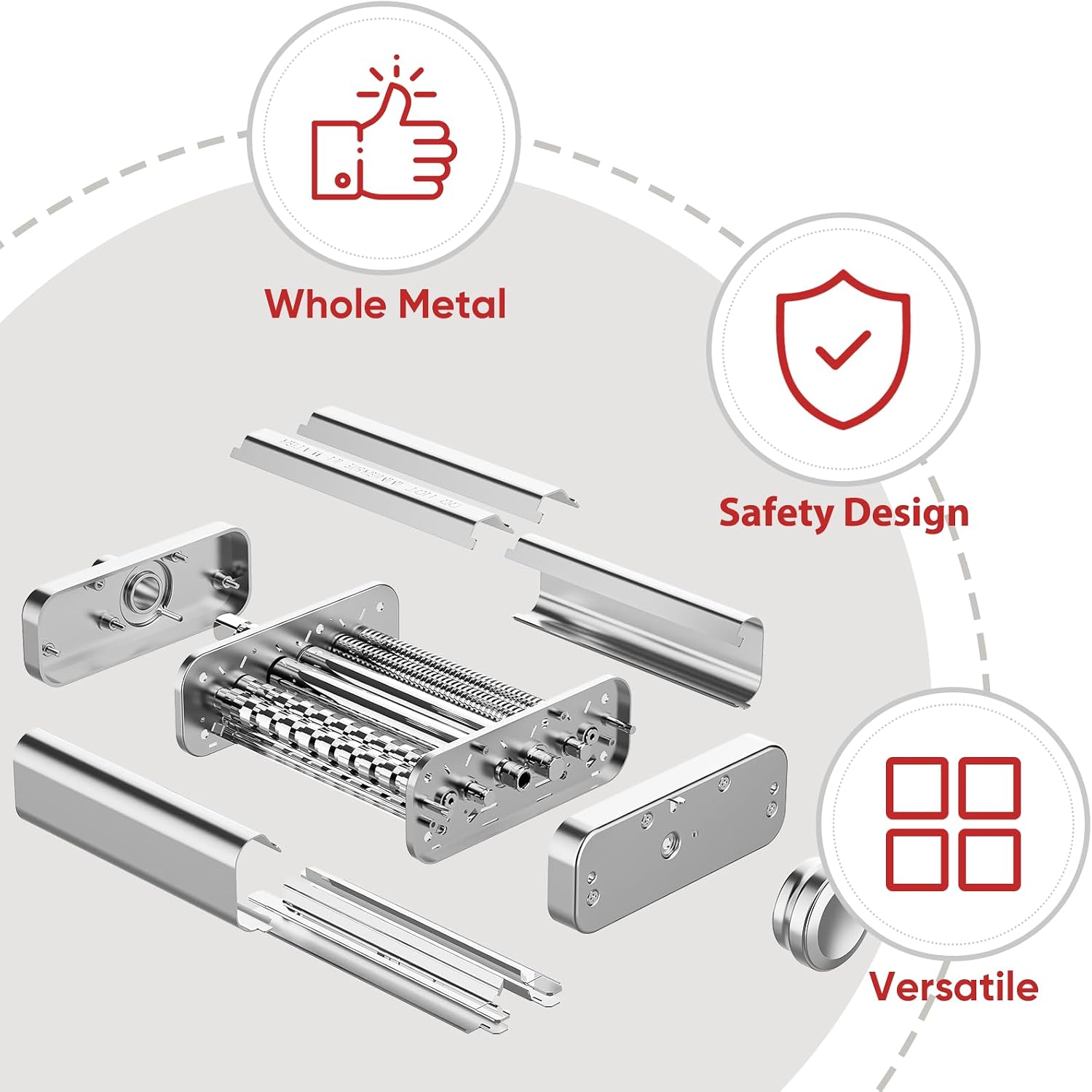 GVODE Heavy-Duty Pasta Maker Attachment for KitchenAid - Image 3