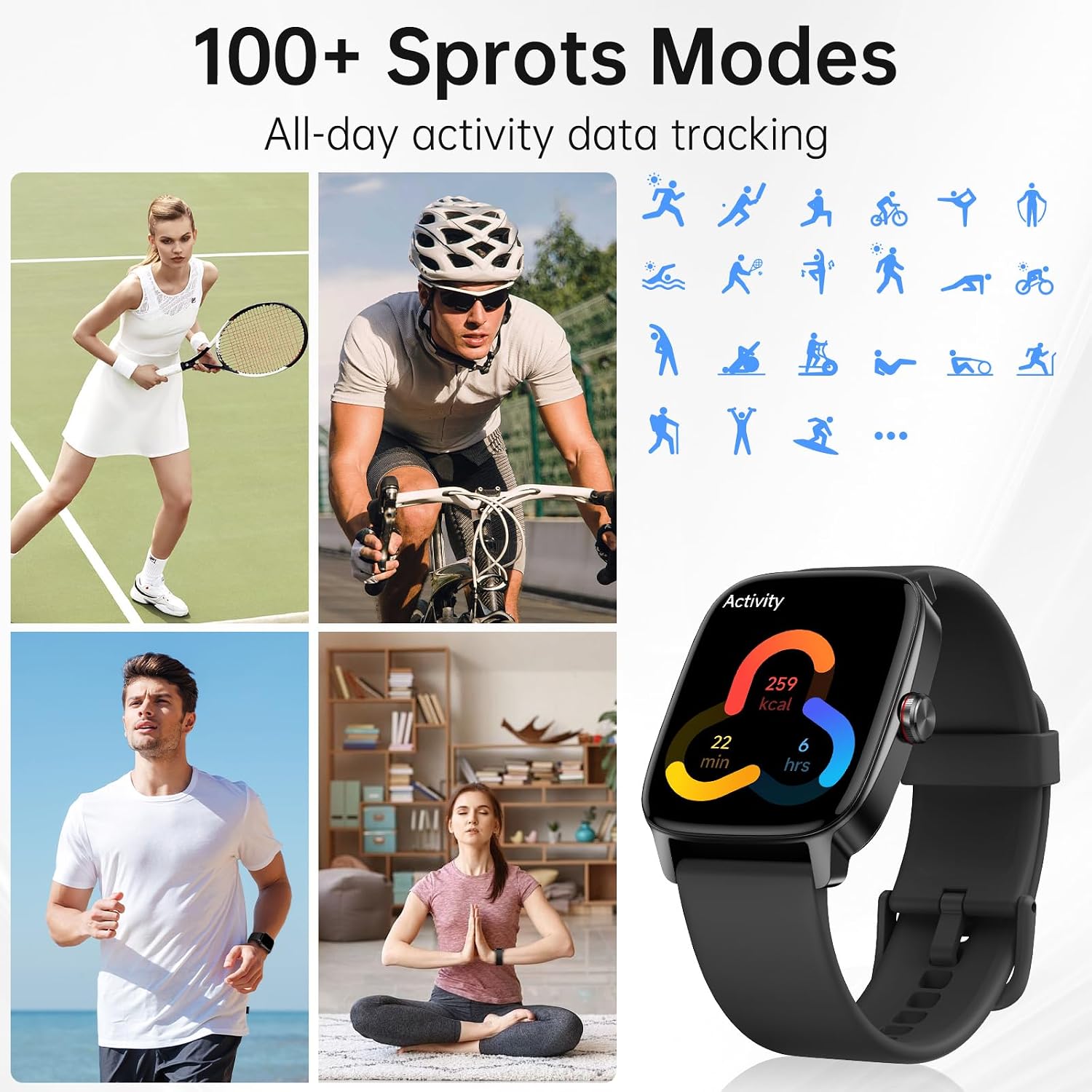 KIBFLE Smart Watch with Bluetooth Call and AI Voice Assistant - Image 6