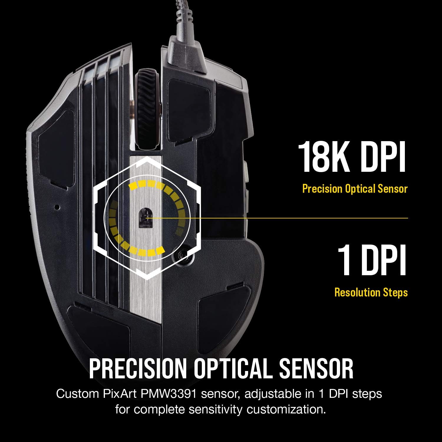 CORSAIR Scimitar RGB Elite Wired MOBA/MMO Gaming Mouse – Black - Image 14