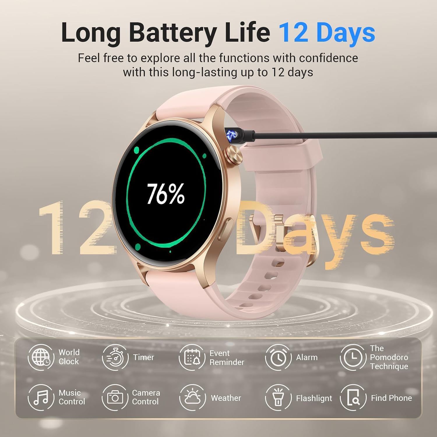 aeac AR01 Smart Watch for Women with AMOLED Touchscreen - Image 7