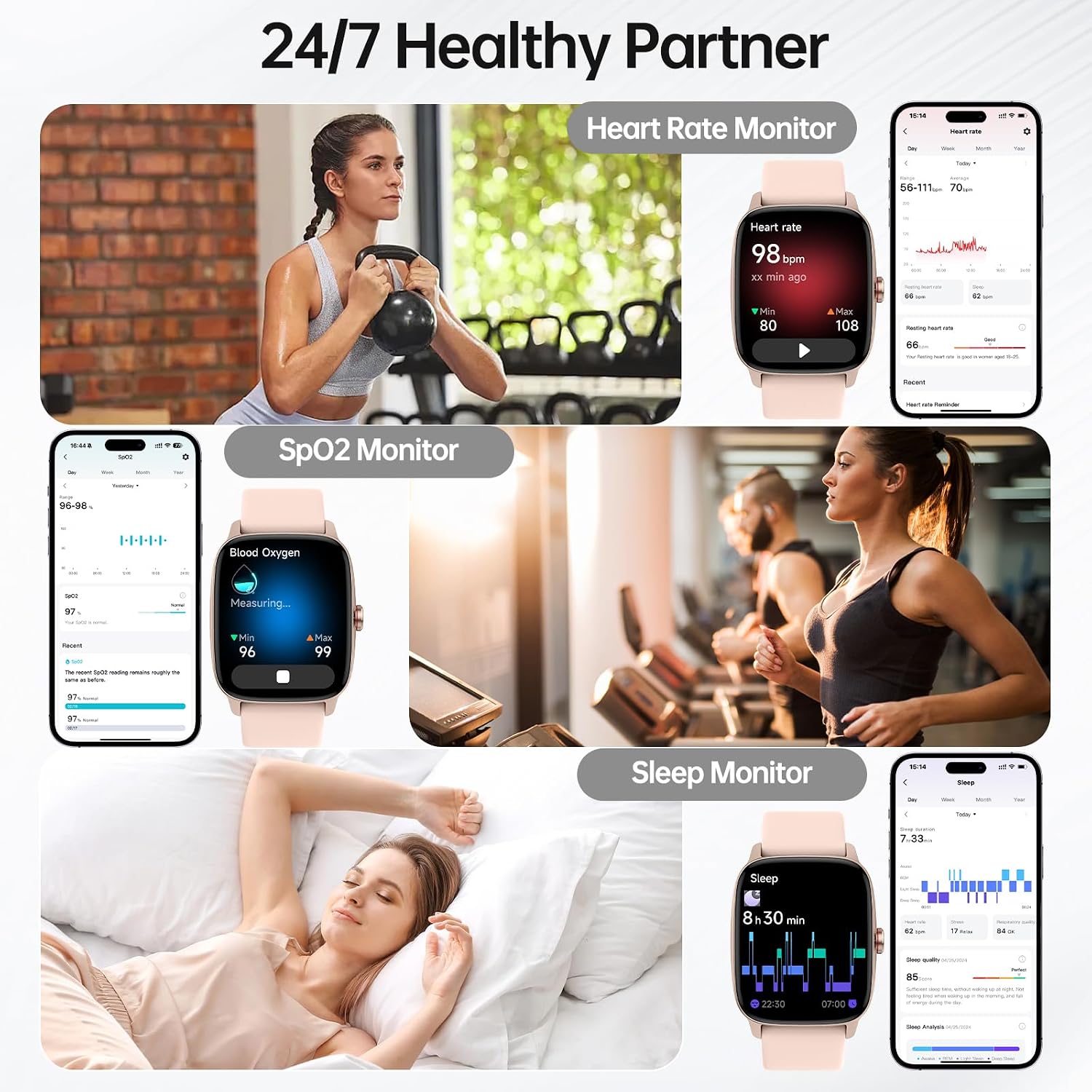 KIBFLE Smart Watch with AI Voice & Bluetooth Calling - Image 4