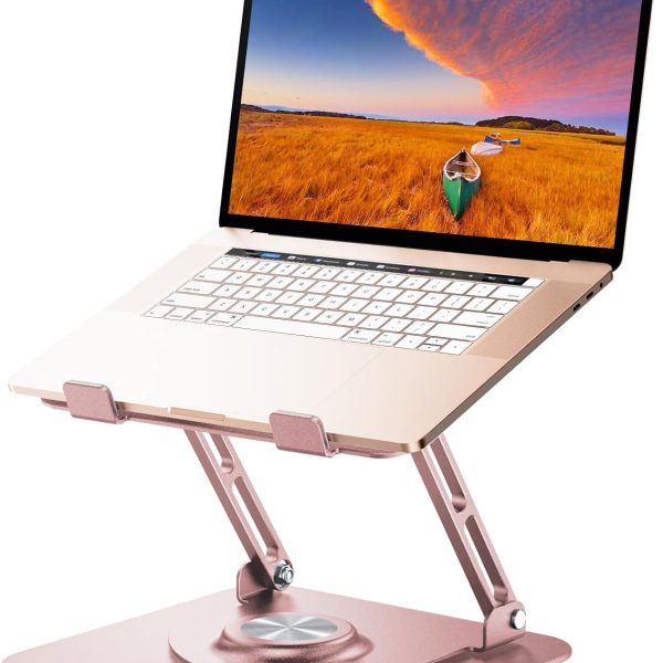 Adjustable Laptop Stand with 360° Rotating Base