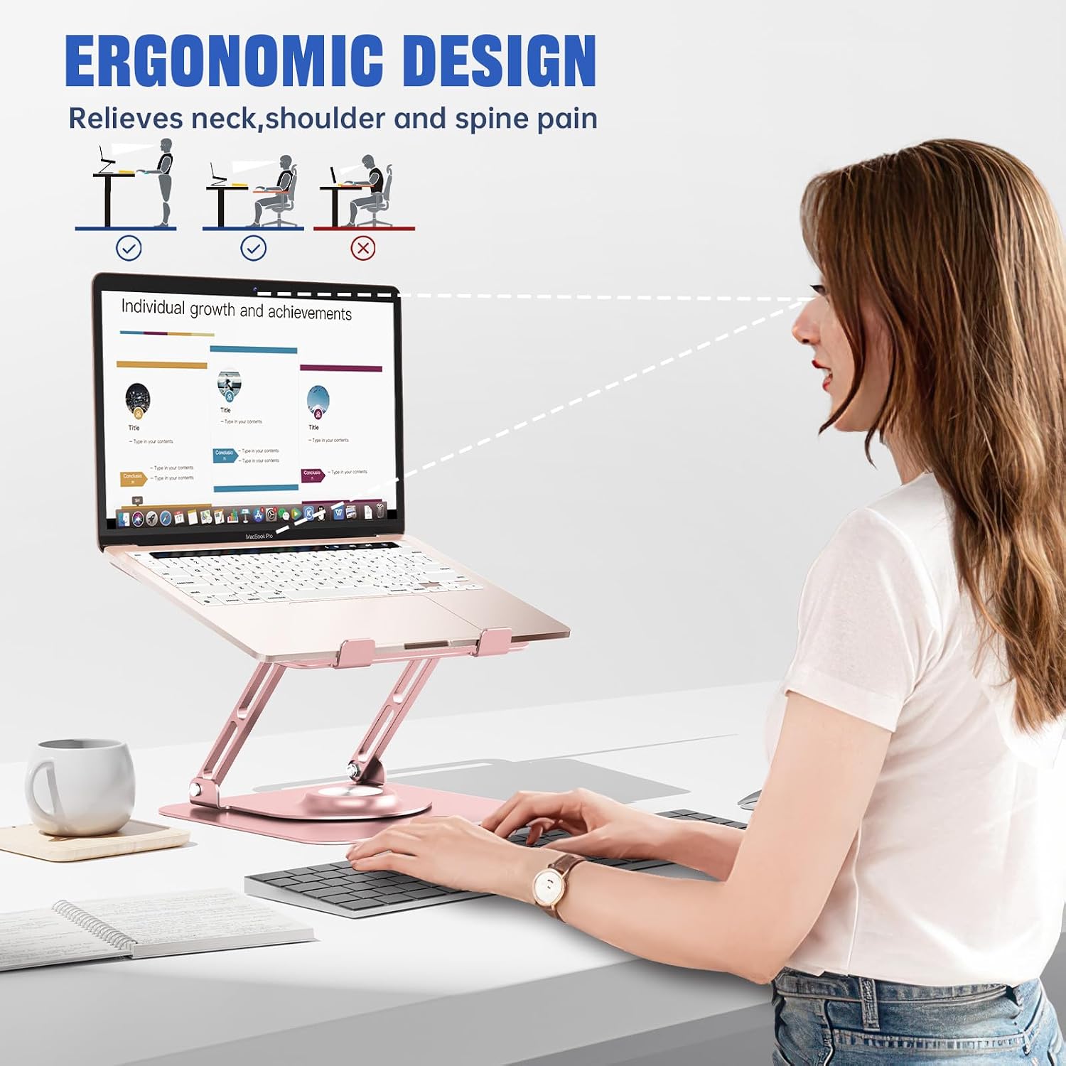 Adjustable Laptop Stand with 360° Rotating Base - Image 6