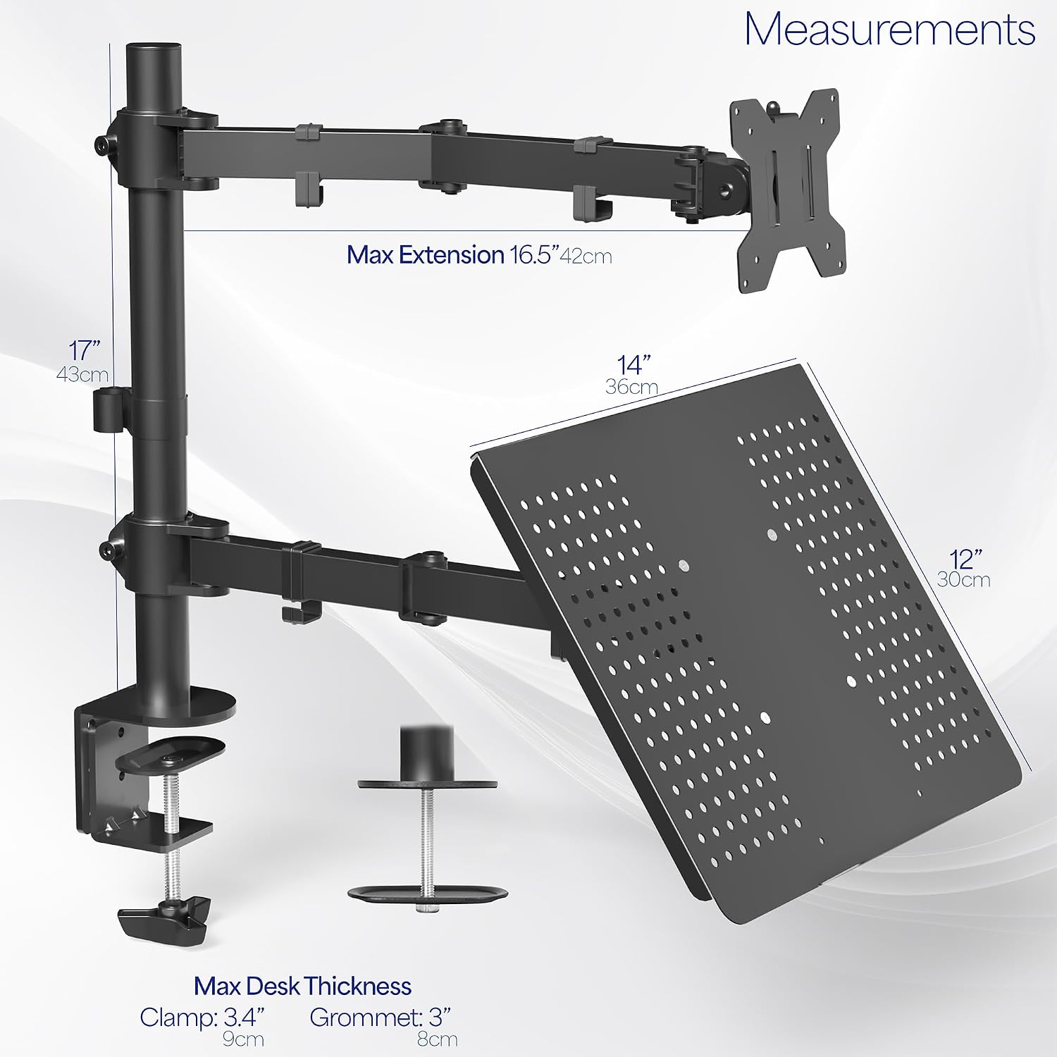 Fully Adjustable Laptop and Monitor Desk Mount - Image 4