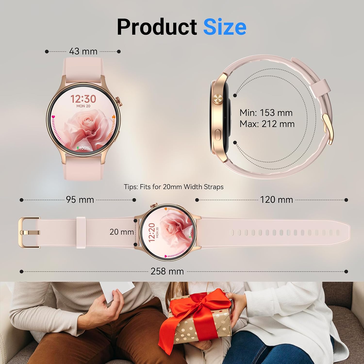 aeac AR01 Smart Watch for Women with AMOLED Touchscreen - Image 8