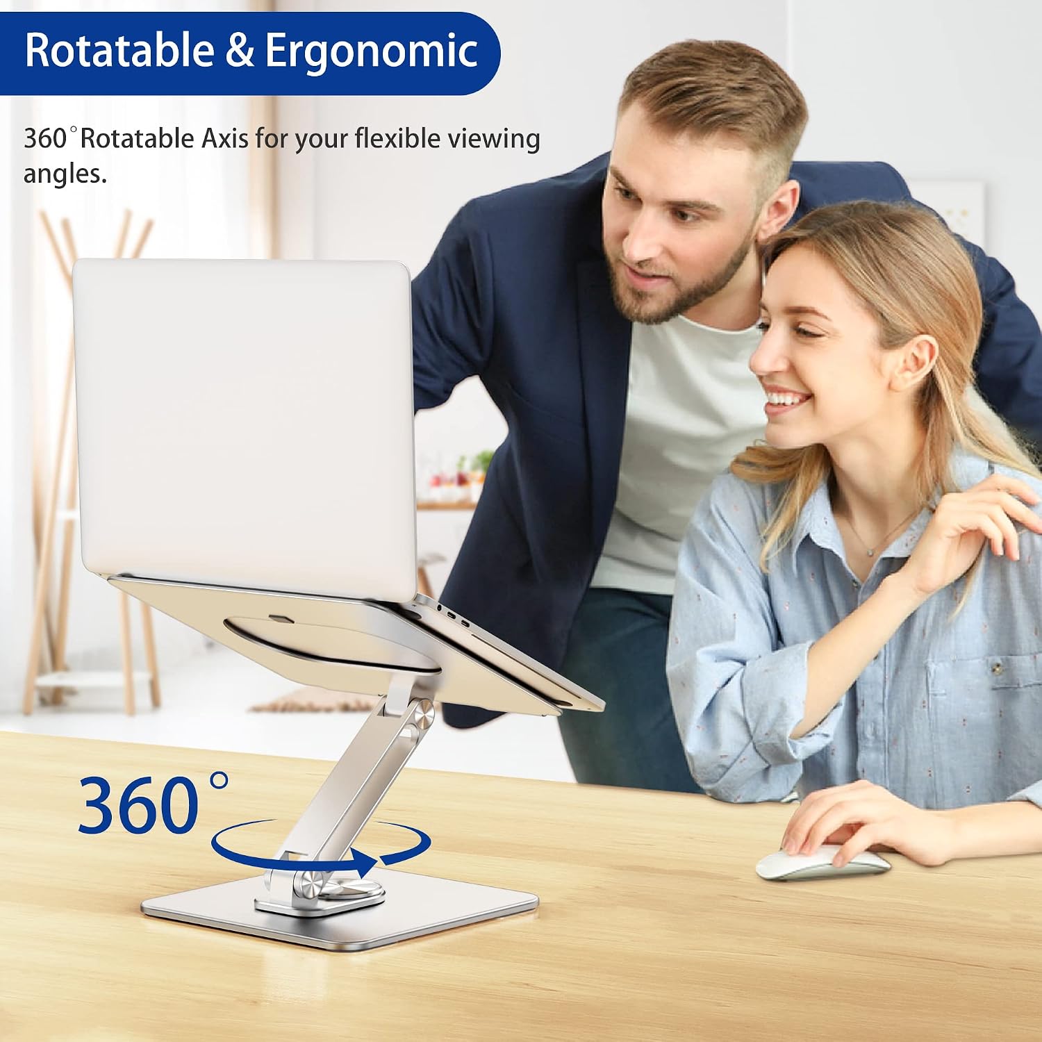 Ergonomic Laptop Stand with Rotating Base for 10-15.6" Laptops - Image 7