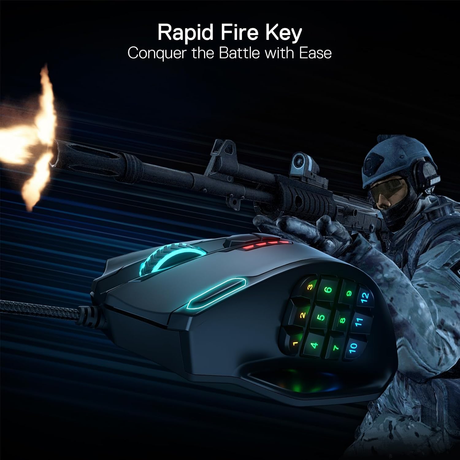 Redragon M908 Impact MMO Gaming Mouse, Wired RGB Mouse with 12 - Image 5
