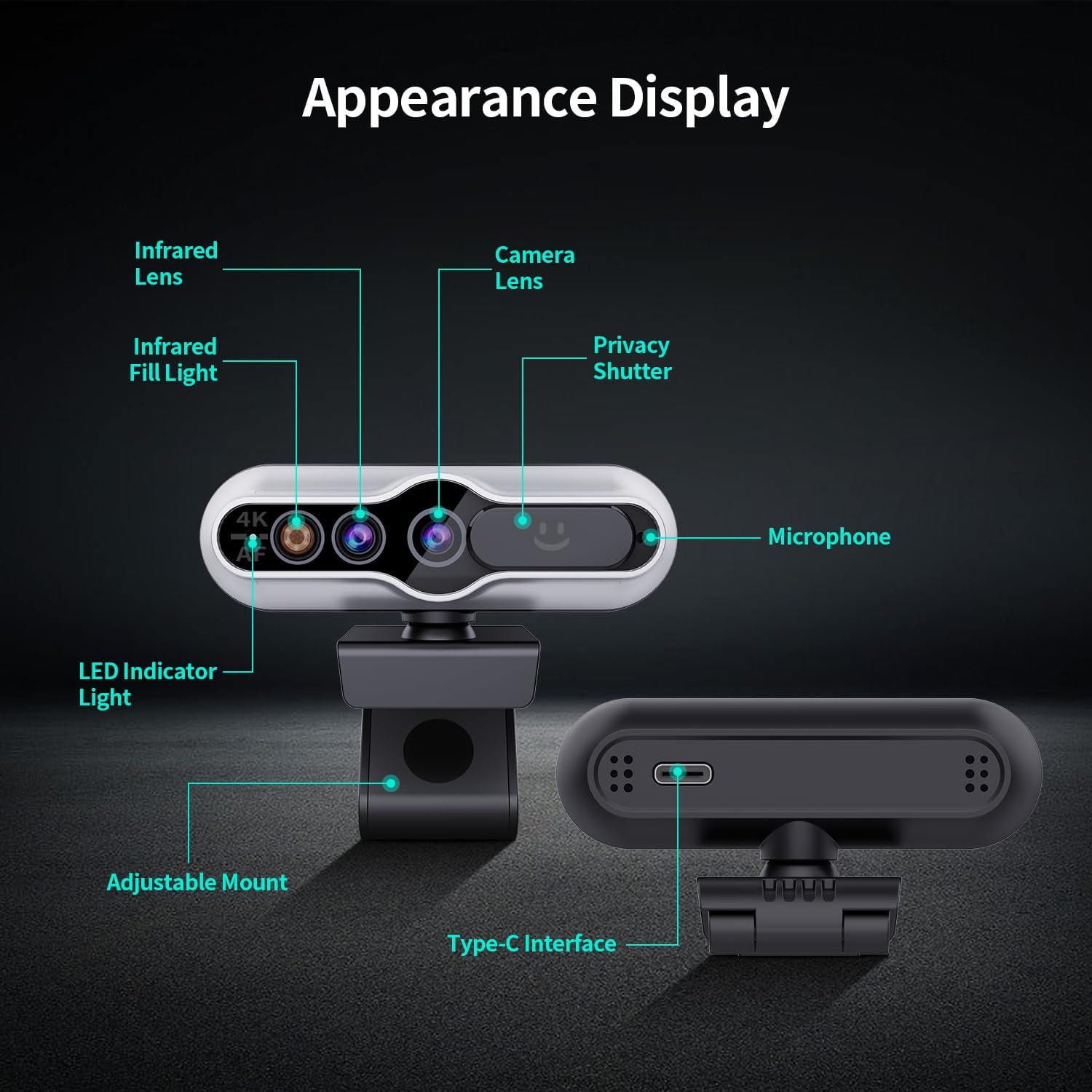 TOALLIN 4K Webcam with Windows Hello Compatibility - Image 9