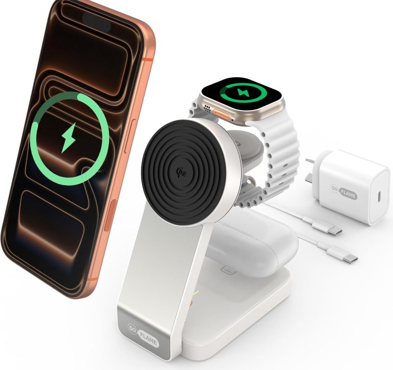 Foldable 3 in 1 Magnetic Wireless Charger with Adapter